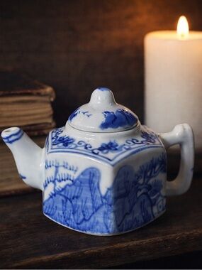 Chinese Blue & White Porcelain Mini Teapot | Yongzheng Mark Style